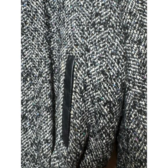 80's/90's Vintage ELCO Wool And Leather Jacket Gray Black White Size 12 - Picture 8 of 9